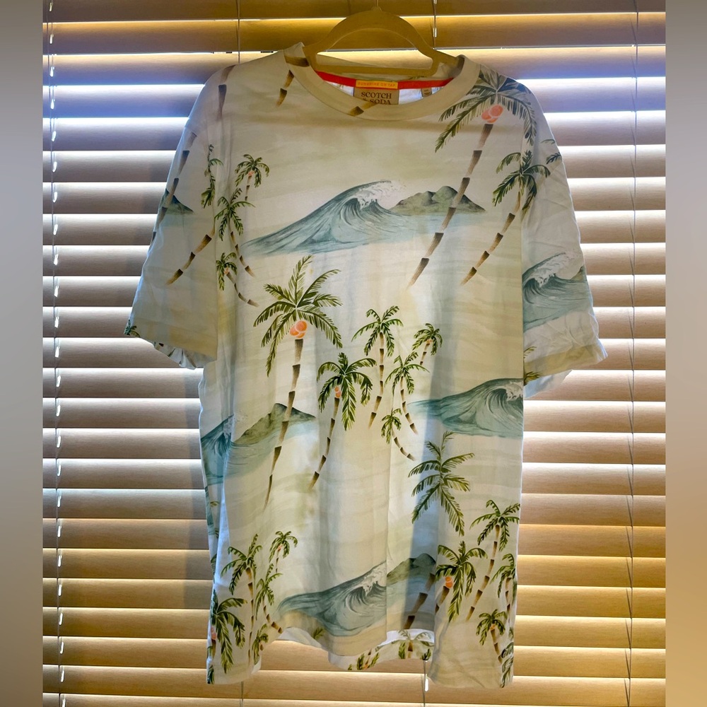 XXL Scotch & Soda all over palm tree print T-Shirt